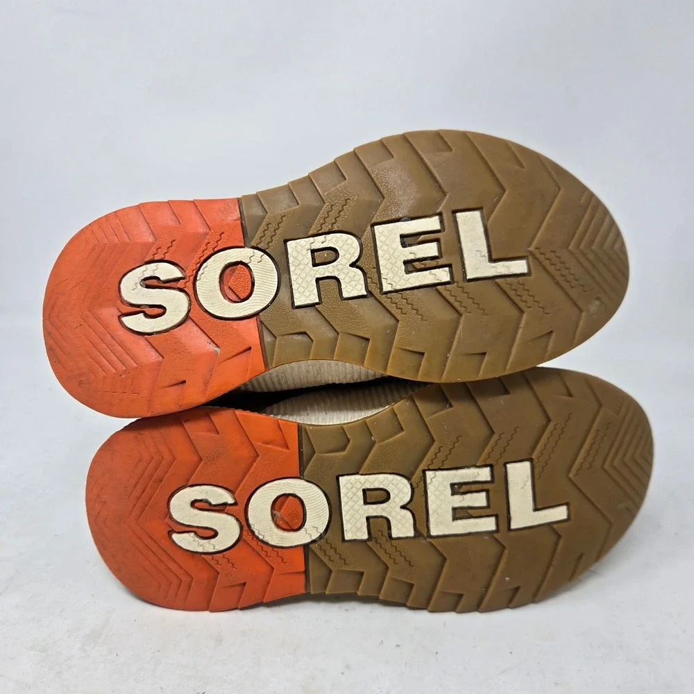Sorel Out N About Classic Kids Waterproof Suede Rubber Boots Grey Orange
